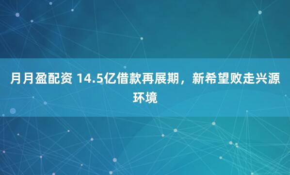 月月盈配资 14.5亿借款再展期，新希望败走兴源环境